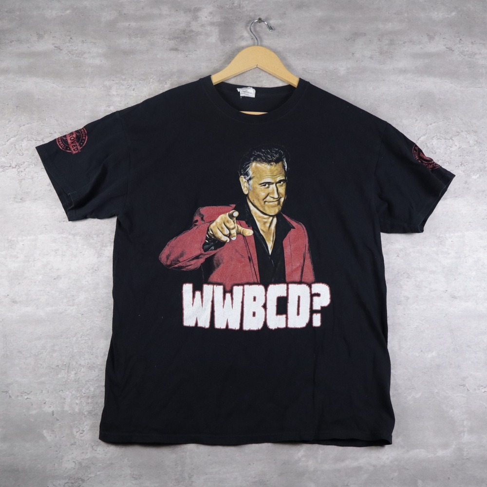 y2k anvil bruce campbell wwbcd tee boxy black mens large